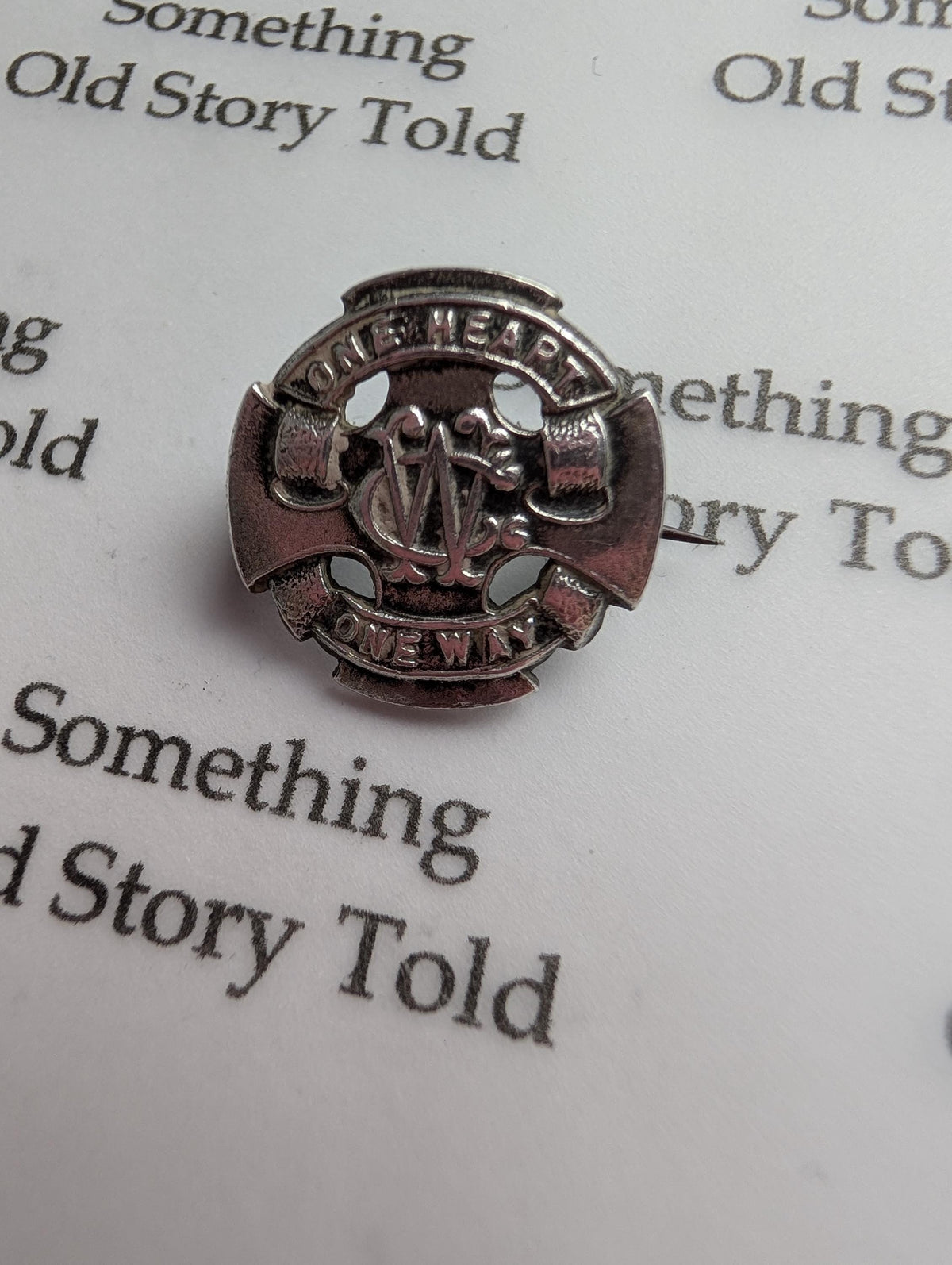 Antique Sterling Silver Wesley Guild Brooch, 1926 Birmingham Hallmark Methodist Badge, One Heart One Way Maltese Cross Pin, Fraternal __etsy:8120380434
