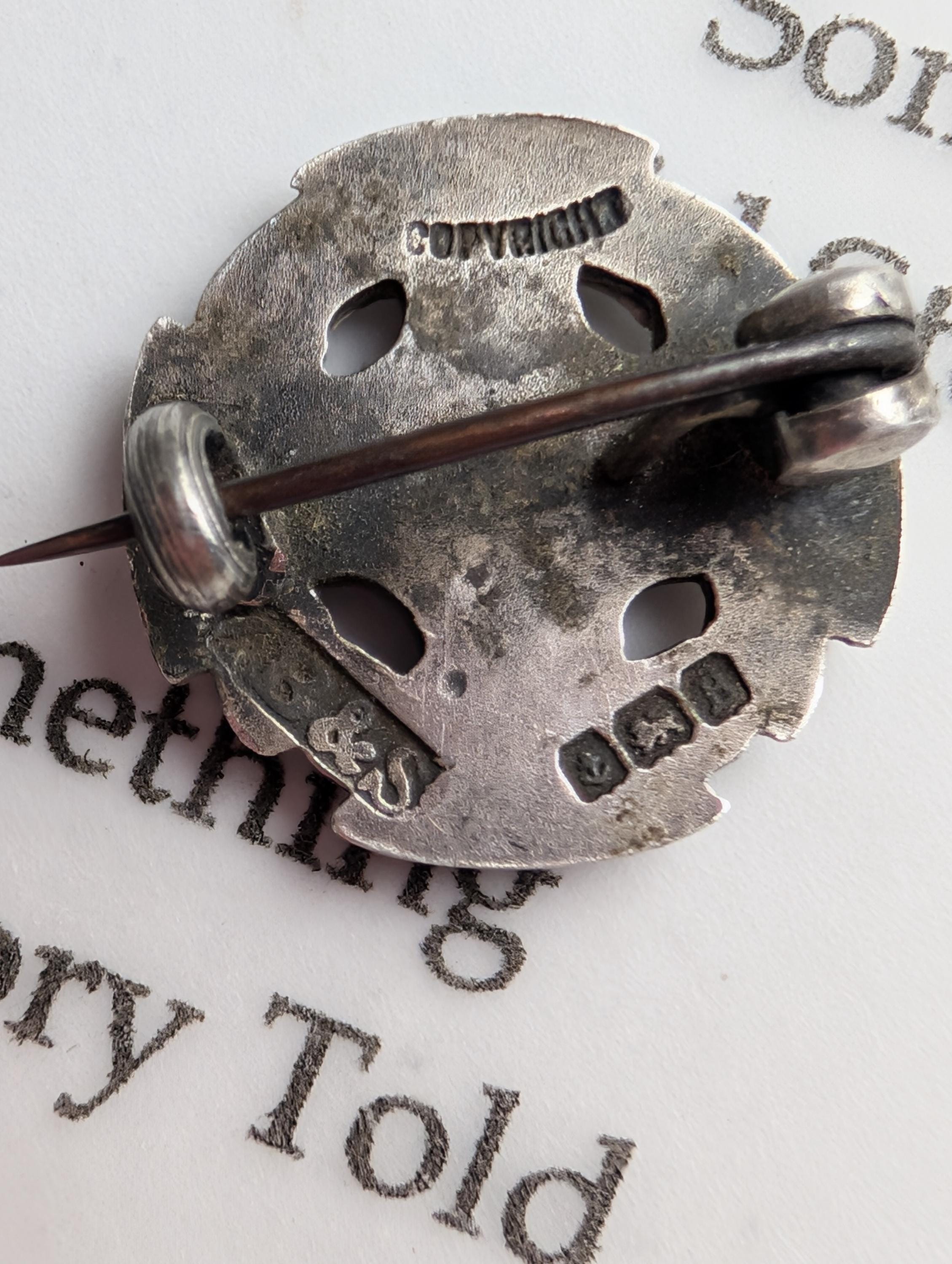 Antique Sterling Silver Wesley Guild Brooch, 1926 Birmingham Hallmark Methodist Badge, One Heart One Way Maltese Cross Pin, Fraternal __etsy:8168293211