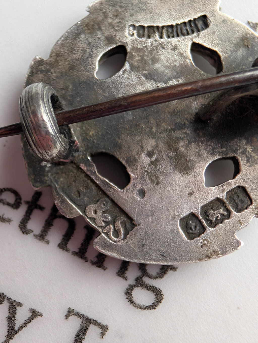 Antique Sterling Silver Wesley Guild Brooch, 1926 Birmingham Hallmark Methodist Badge, One Heart One Way Maltese Cross Pin, Fraternal __etsy:8120380384