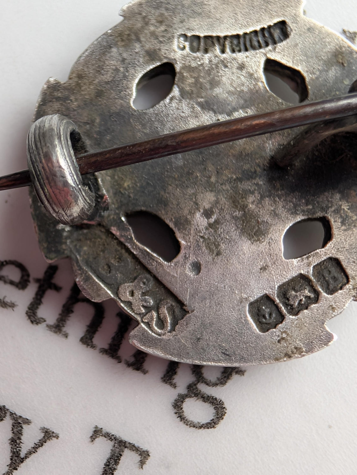 Antique Sterling Silver Wesley Guild Brooch, 1926 Birmingham Hallmark Methodist Badge, One Heart One Way Maltese Cross Pin, Fraternal __etsy:8120380384
