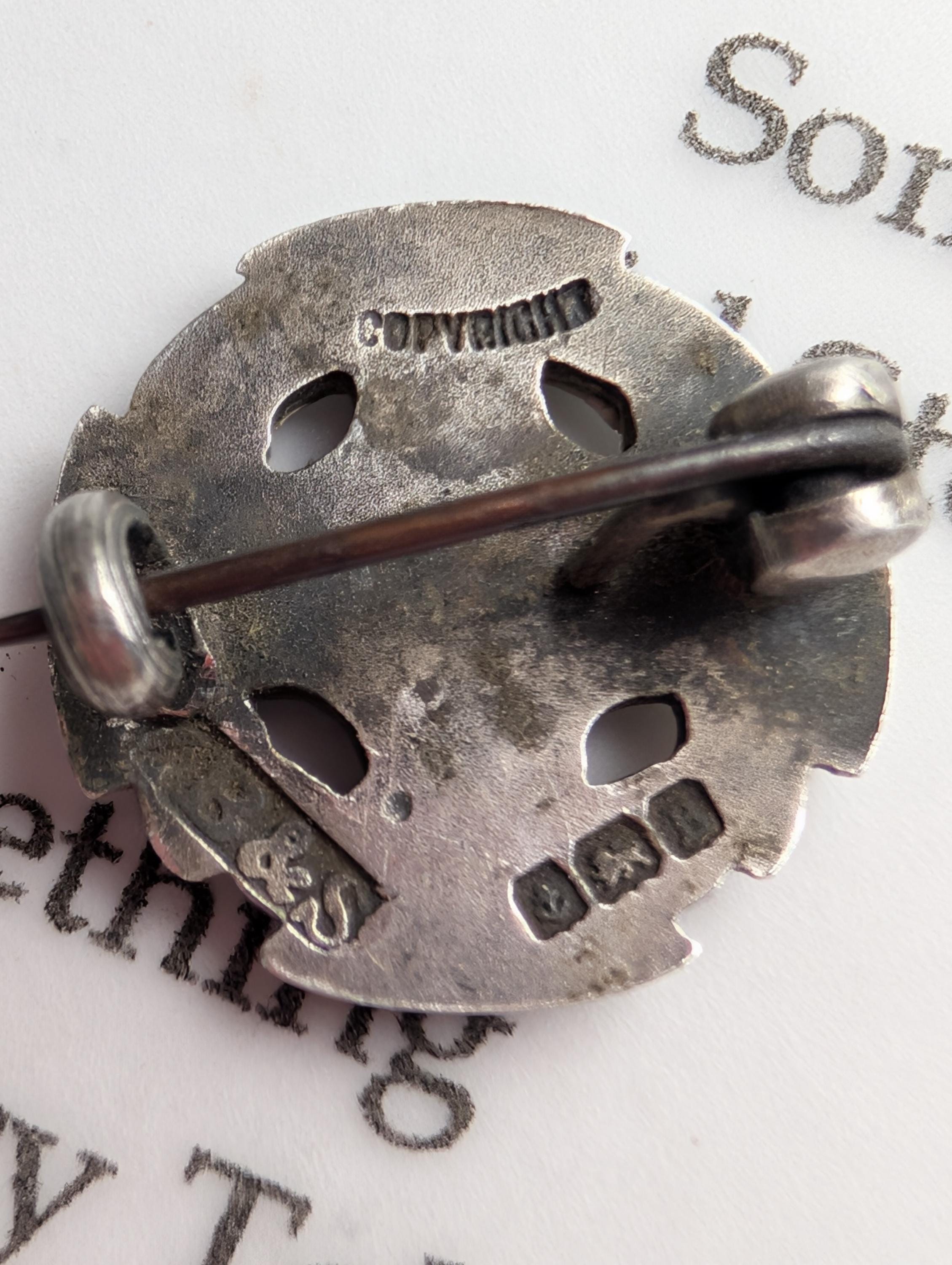Antique Sterling Silver Wesley Guild Brooch, 1926 Birmingham Hallmark Methodist Badge, One Heart One Way Maltese Cross Pin, Fraternal __etsy:8168293303