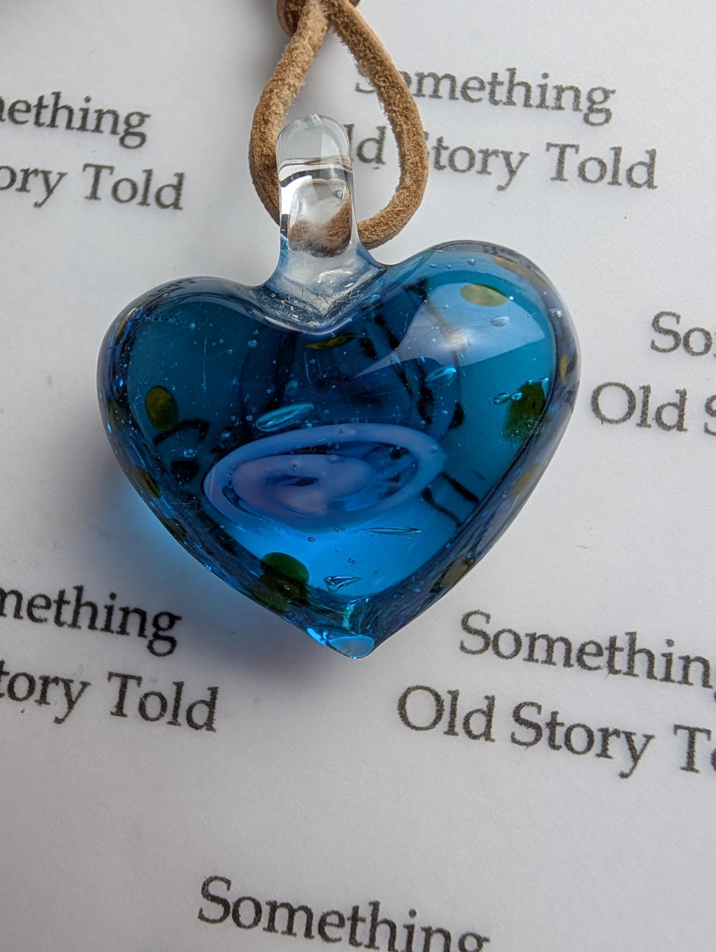 Murano Style Blue Glass Heart Pendant Necklace, Hand Blown Aqua Glass Heart Charm, Beachy Coastal Boho Jewelry, Romantic Gift for Her __etsy:8127964834