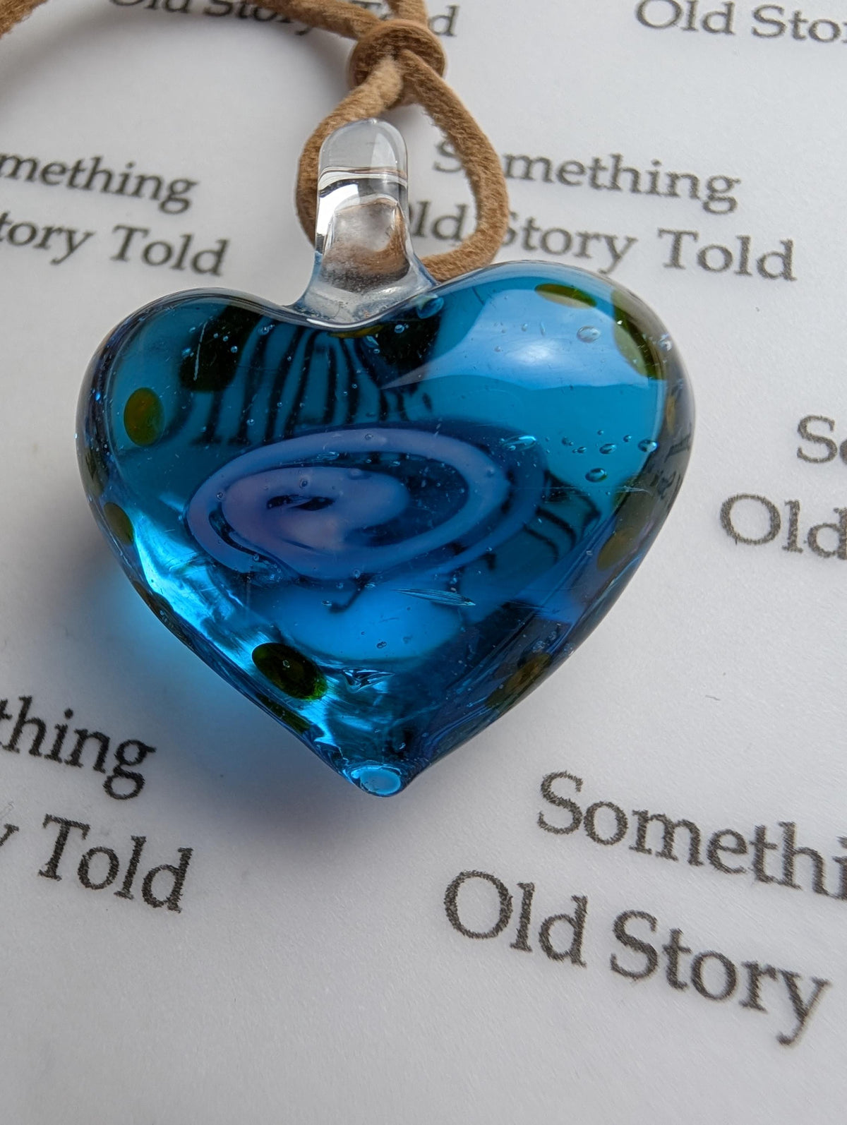 Murano Style Blue Glass Heart Pendant Necklace, Hand Blown Aqua Glass Heart Charm, Beachy Coastal Boho Jewelry, Romantic Gift for Her __etsy:8127964862