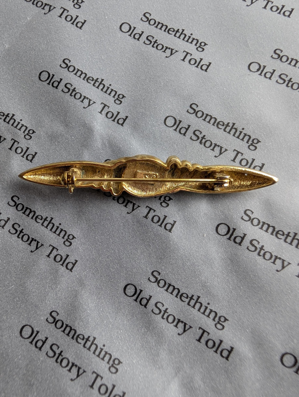 Signed Joan Rivers Gold Tone Torpedo Brooch | Faux Mabe Pearl Rhinestone Pin __etsy:8009243473