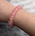 Vintage Rose Pink Glass Bead Bracelet – 80s 90s Translucent Pastel Bracelet __etsy:8017802176