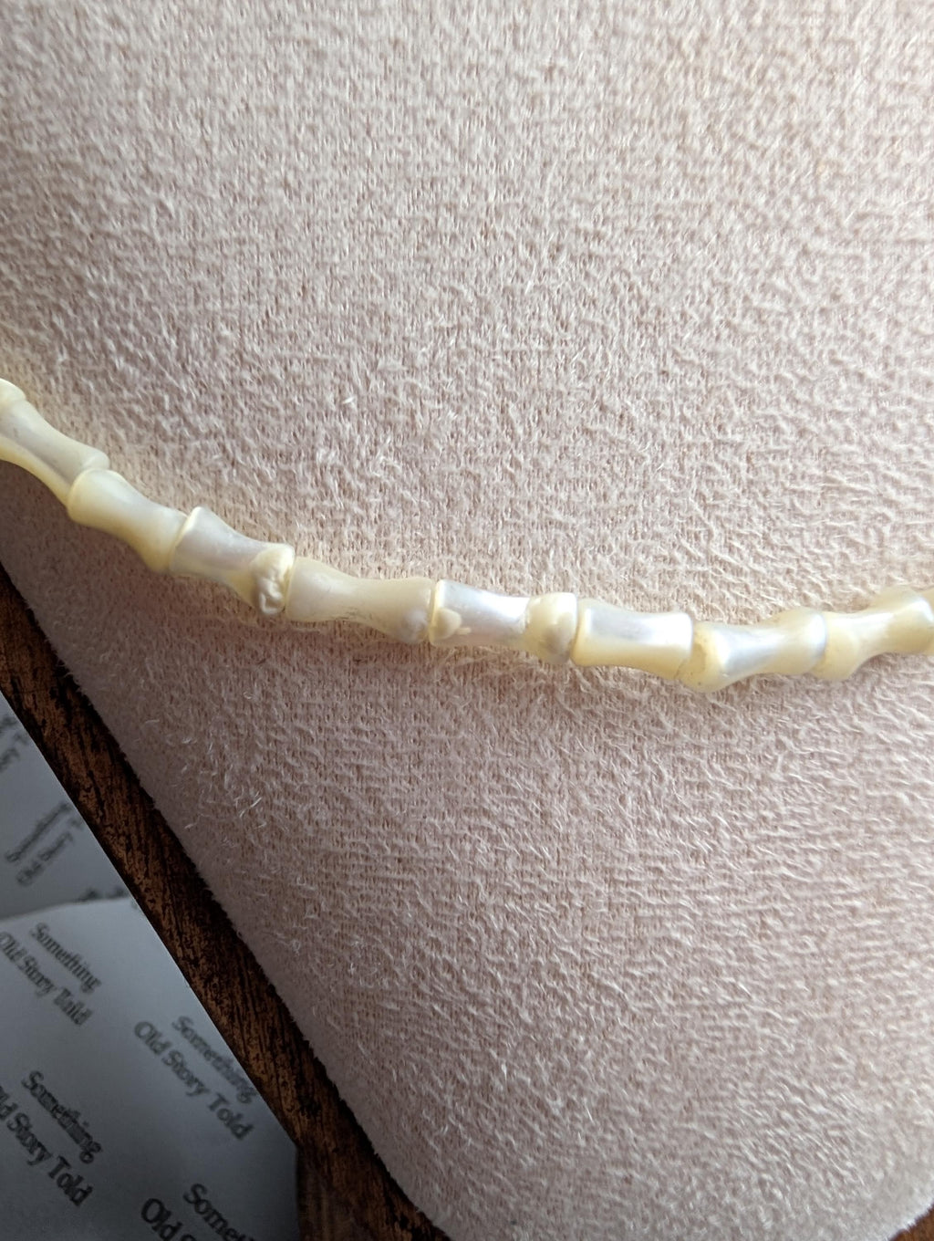Vintage 1950s Mother of Pearl Necklace | Carved Shell Bar Beads | Mid Century Nautical Choker __etsy:8046277161