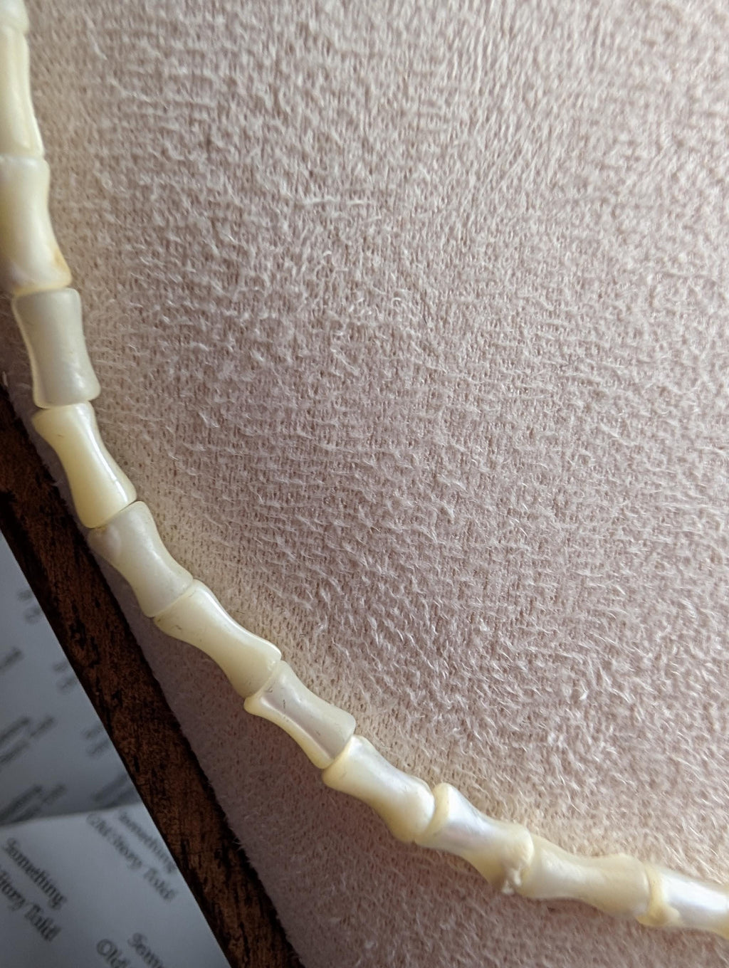 Vintage 1950s Mother of Pearl Necklace | Carved Shell Bar Beads | Mid Century Nautical Choker __etsy:7998342212