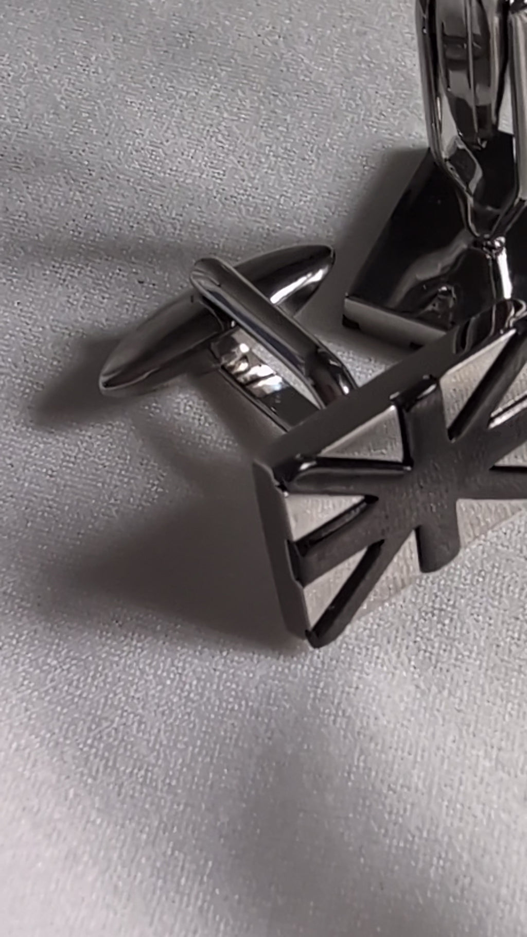 Silver Union Jack Cufflinks, British Flag Gunmetal Cuff Links, Modern Mens Formal Suit Accessories