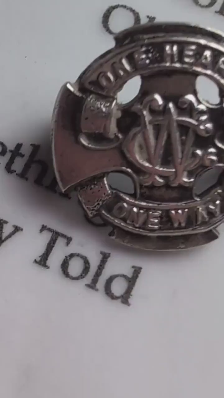 Antique Sterling Silver Wesley Guild Brooch, 1926 Birmingham Hallmark Methodist Badge, One Heart One Way Maltese Cross Pin, Fraternal