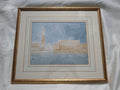 Framed J.M.W. Turner Watercolour Print – 'Venice: The Campanile and the Palace of the Doge' in Distressed Gilt Frame