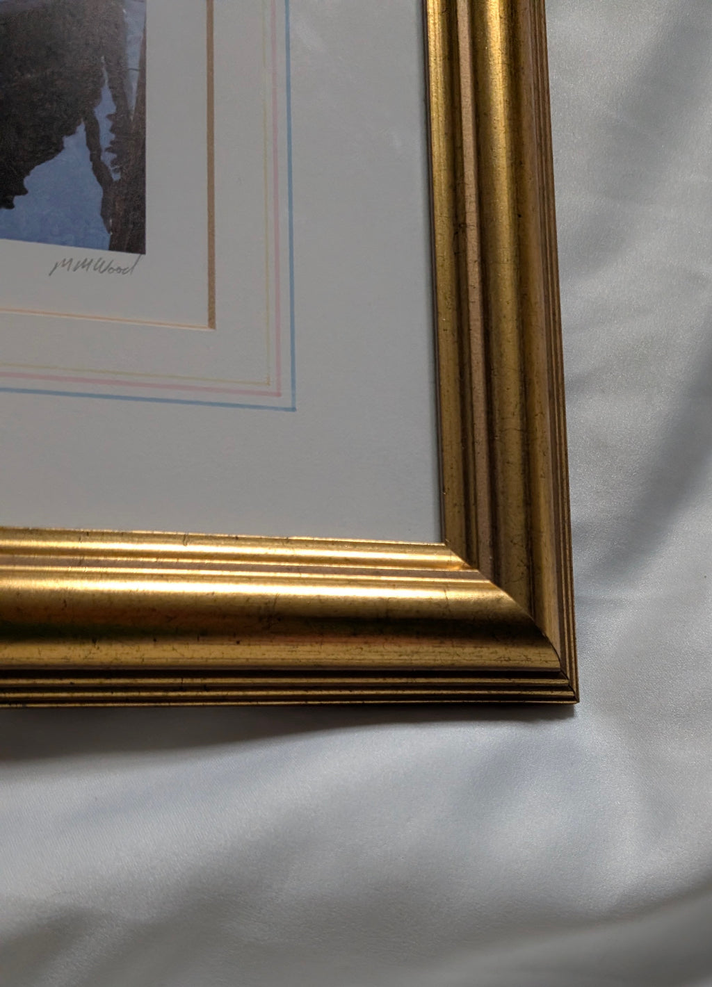 Michael MacDonagh Wood Signed Limited Edition Print 'Rio Del Tintor' – Framed Venetian Canal Watercolour in Moulded Gilt Frame
