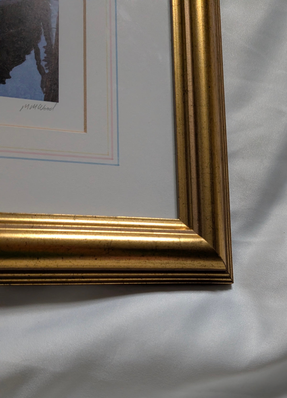 Michael MacDonagh Wood Signed Limited Edition Print 'Rio Del Tintor' – Framed Venetian Canal Watercolour in Moulded Gilt Frame