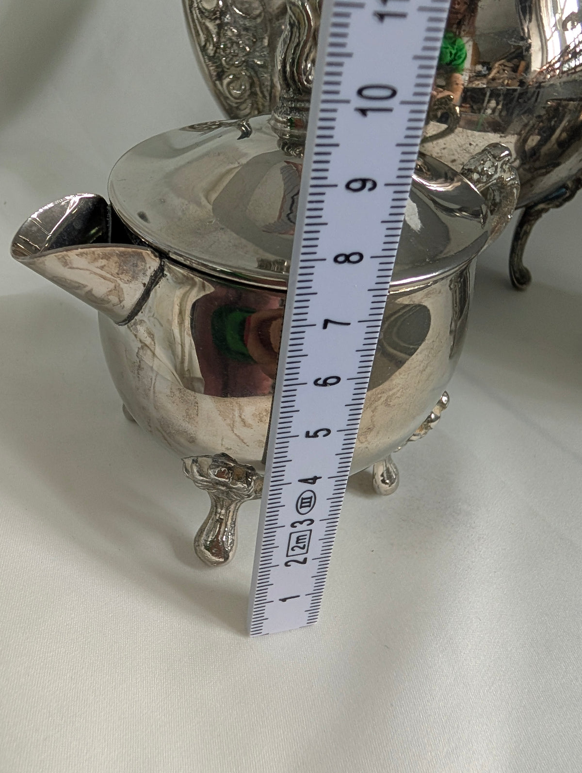 Vintage Sheffield Silver Plated 3-Piece Tea Service – Rococo Style Teapot, Lidded Sugar Bowl & Milk Jug on Cabriole Feet