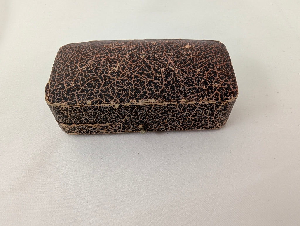 Antique Victorian Ring Box Faux Tortoiseshell Leatherette Ring Case, Velvet Silk Lined Engagement Proposal Box, Photography Prop Display