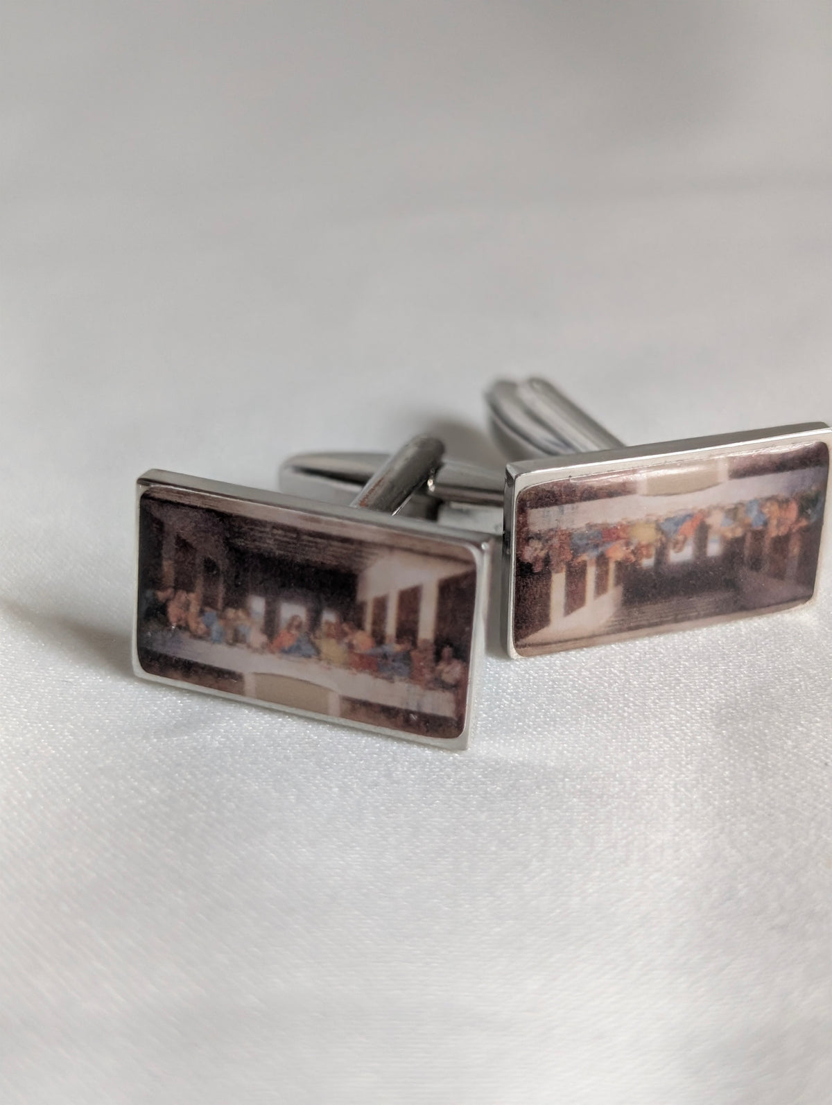 The Last Supper Cufflinks Leonardo Da Vinci Art Cufflinks, Religious Christian Faith Shirt Accessories, Mens Renaissance Art