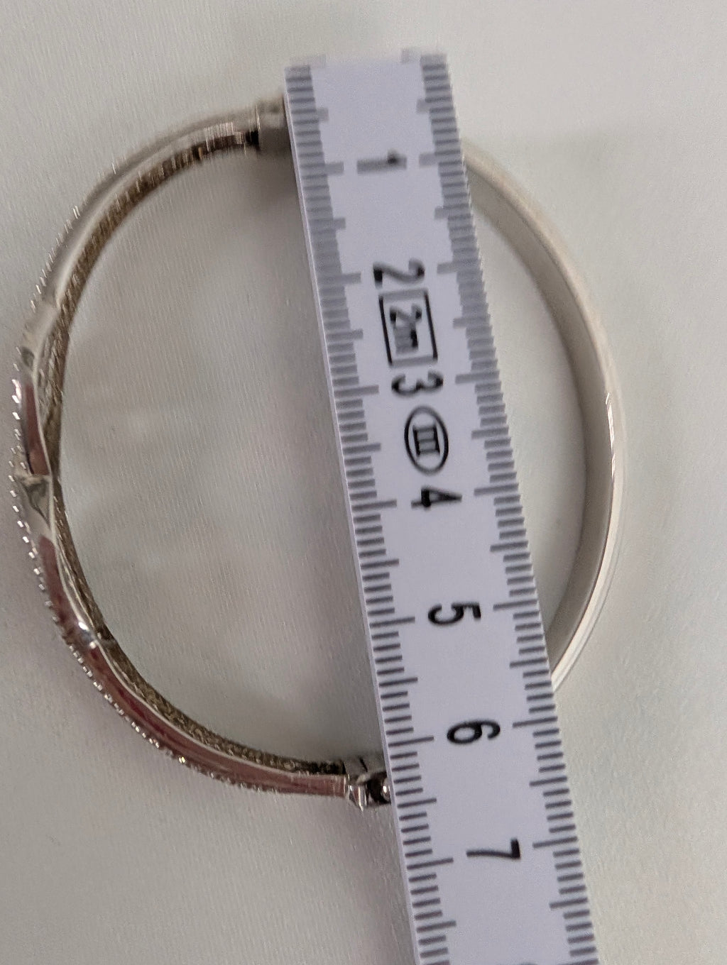 Vintage 925 Sterling Silver Bangle Bracelet, Sparkling Pave CZ Crossover Hinged Bangle, Bridal Evening Cuff,