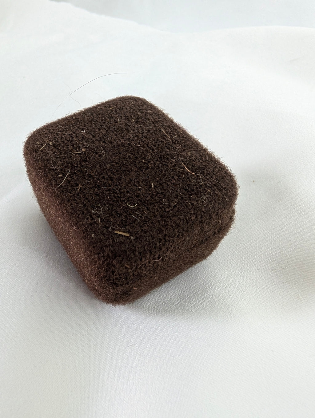 Vintage Ring Box Brown Velvet, Africa Crafts Jersey Jewellers Presentation Case, Small Earring Box, Antique Style Proposal Display Box