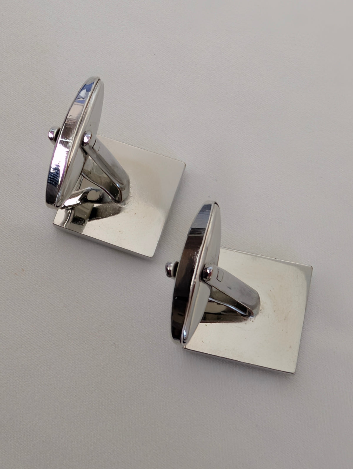 Fred Bennett Cufflinks, Silver Tone Striped Enamel Square Cufflinks, Designer Mens Suit Accessories, Groomsman Father of the Bride Gift