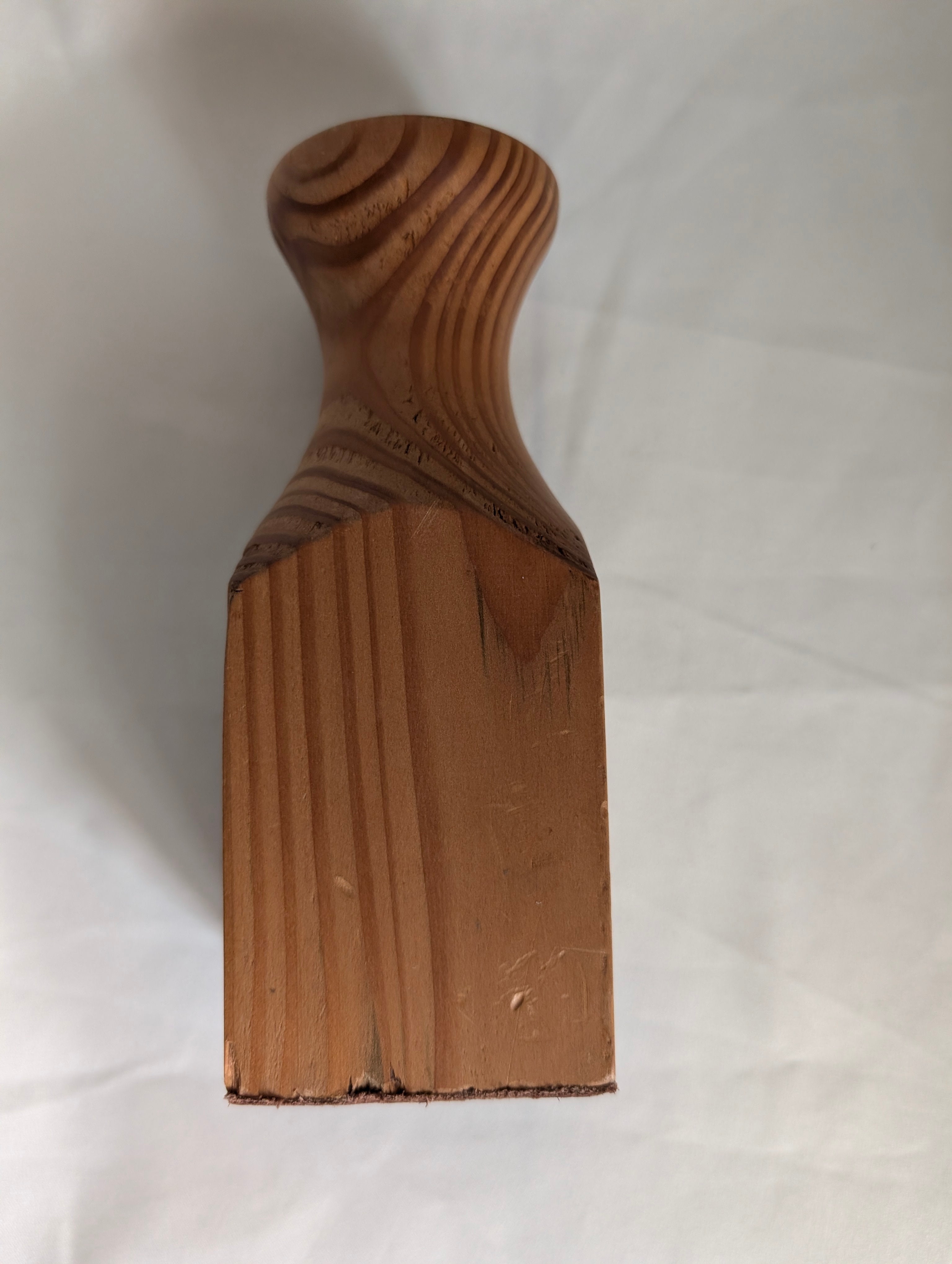 Hand Turned Wooden Vase with Natural Grain | Geometric Base Artisan Wood Vessel | Rustic Modern Organic Home Decor Gift