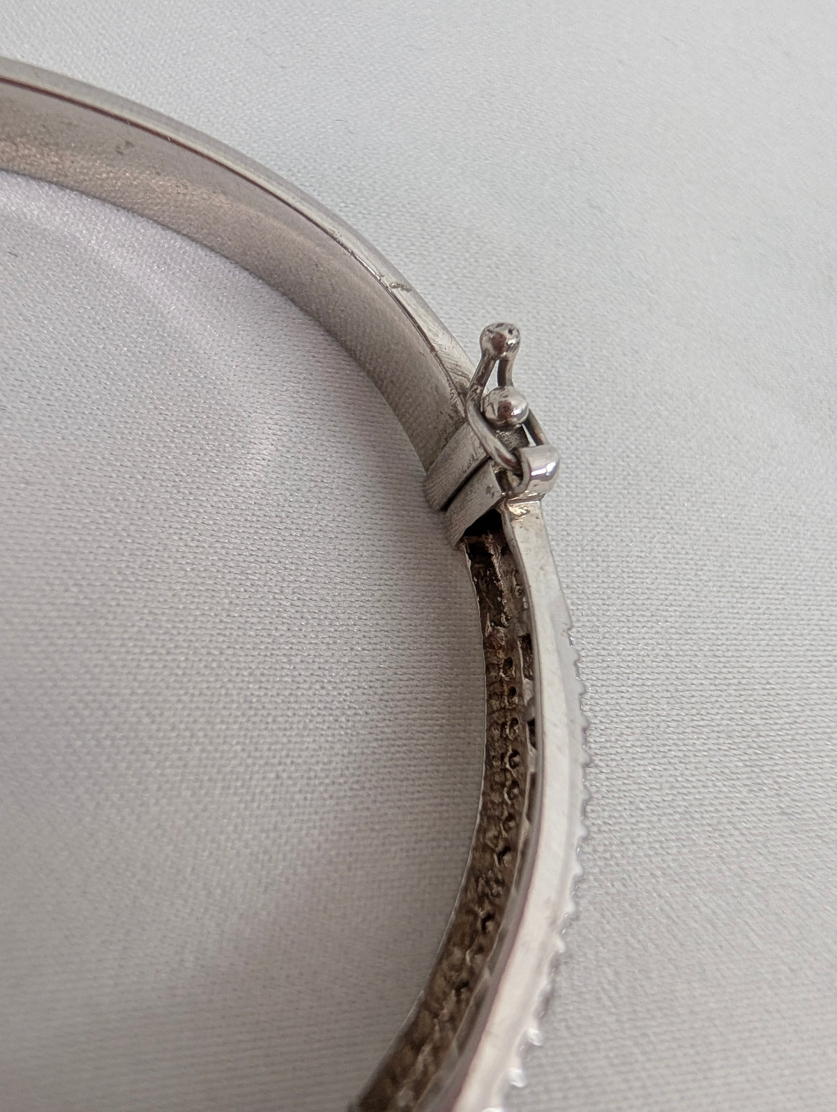 Vintage 925 Sterling Silver Bangle Bracelet, Sparkling Pave CZ Crossover Hinged Bangle, Bridal Evening Cuff,
