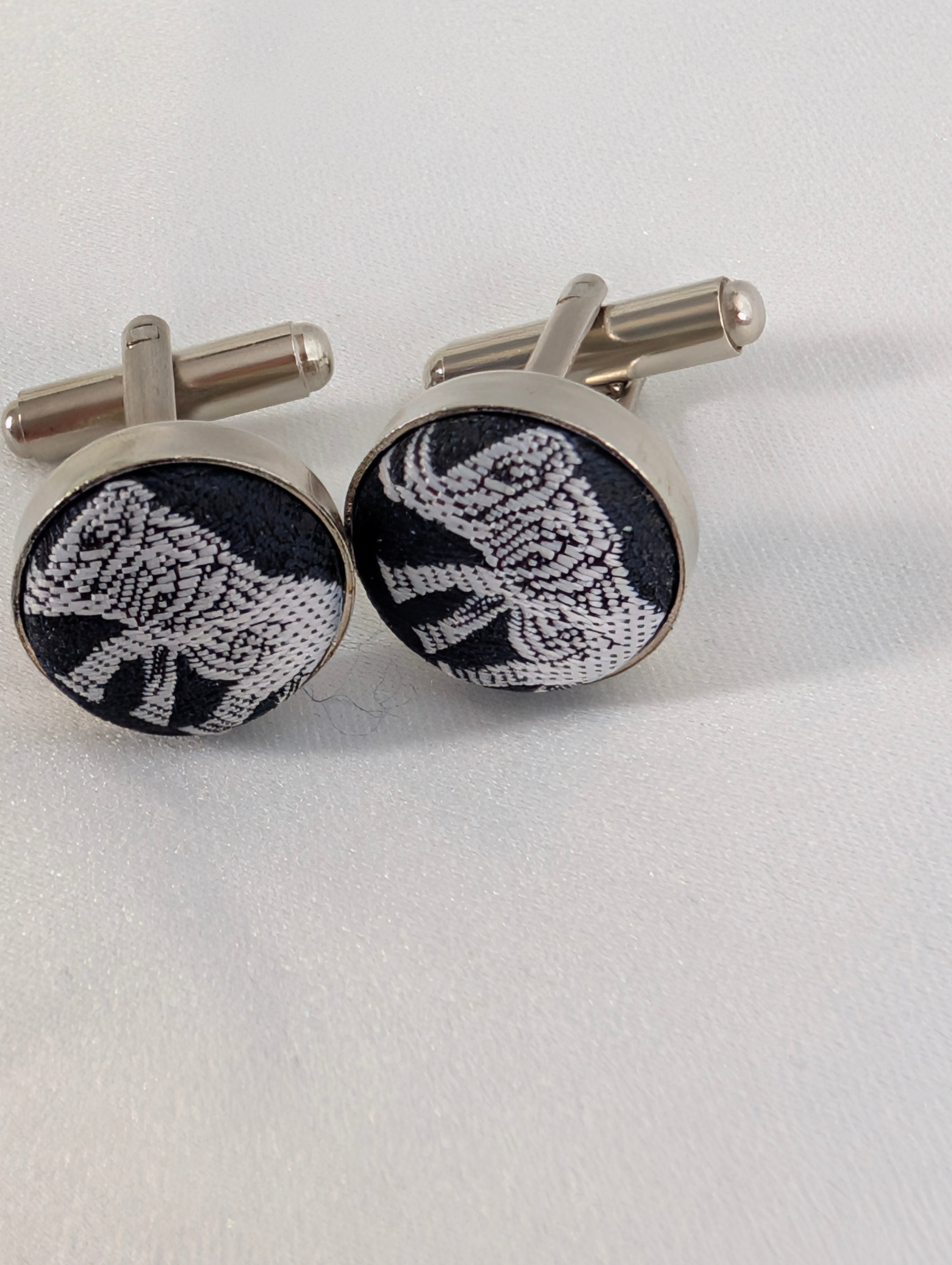 Vintage Woven Elephant Cufflinks, Silver Tone Bullet Back Animal Cuff Links, Boho Safari Formal Mens Accessories