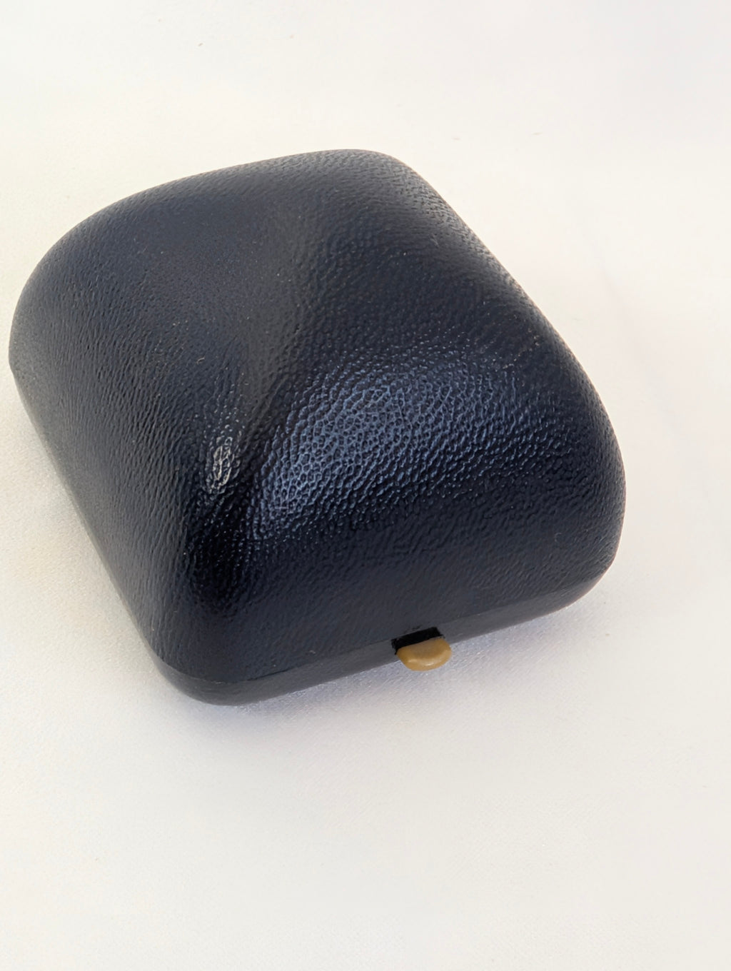 Vintage Ring Box Black Domed Leatherette Jewellers Box, WF Goldstraw Goldsmith Leek Staffordshire, Antique Engagement Ring Display Box
