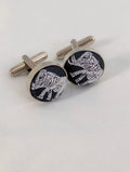 Vintage Woven Elephant Cufflinks, Silver Tone Bullet Back Animal Cuff Links, Boho Safari Formal Mens Accessories