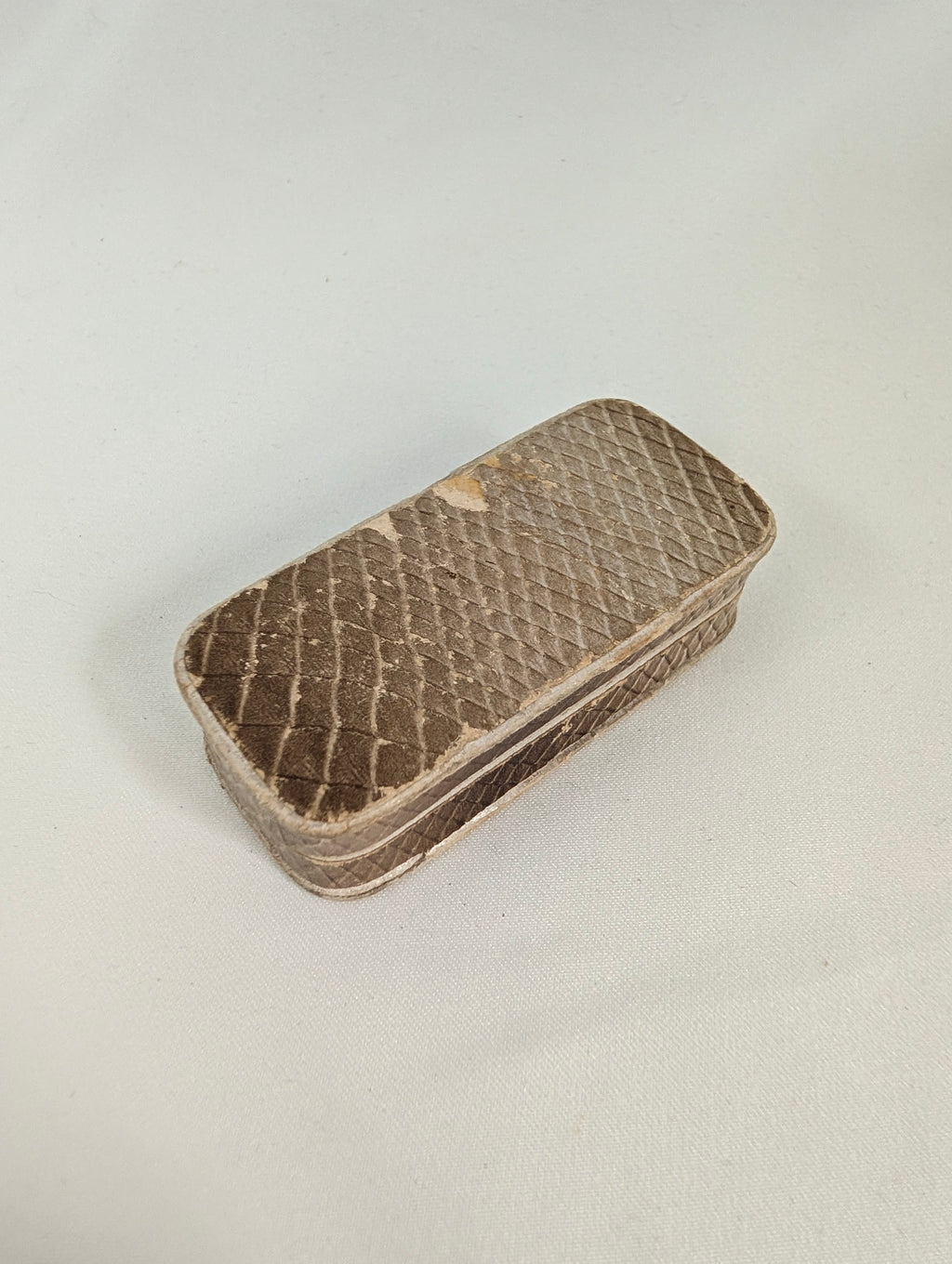Antique 1904 Jewellery Box, Edwardian Brooch Presentation Case, Textured Cardboard Velvet Bar Pin Box, Dated Christmas Gift Keepsake Box