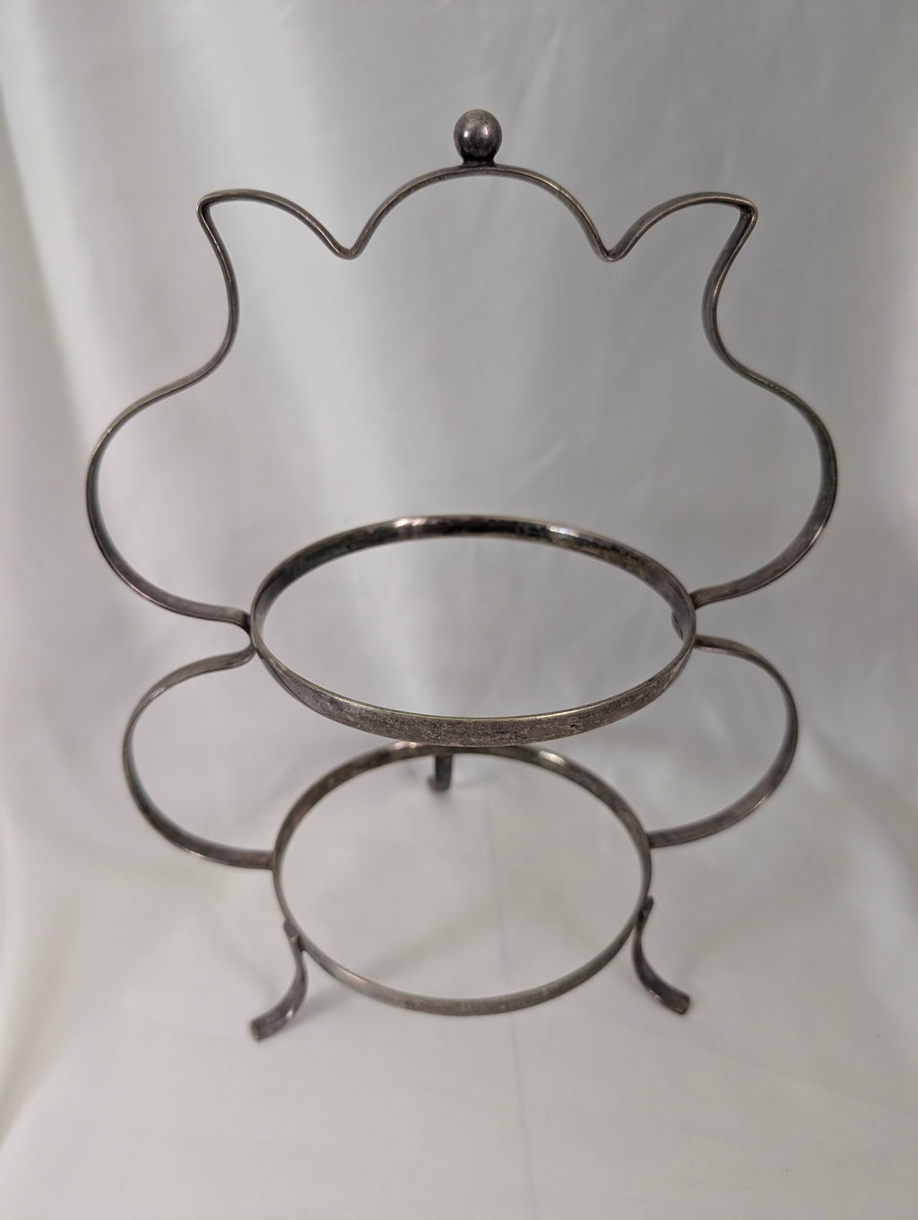 Antique Silver Plate 2 Tier Cake Stand Frame, Victorian Art Nouveau EPNS Afternoon Tea Wire Tiered Server, Tableware Decor