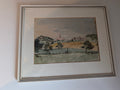 Vintage Original Landscape Watercolour Painting, Framed English Countryside Abbey Ruins Wall Art, 36cm x 30cm