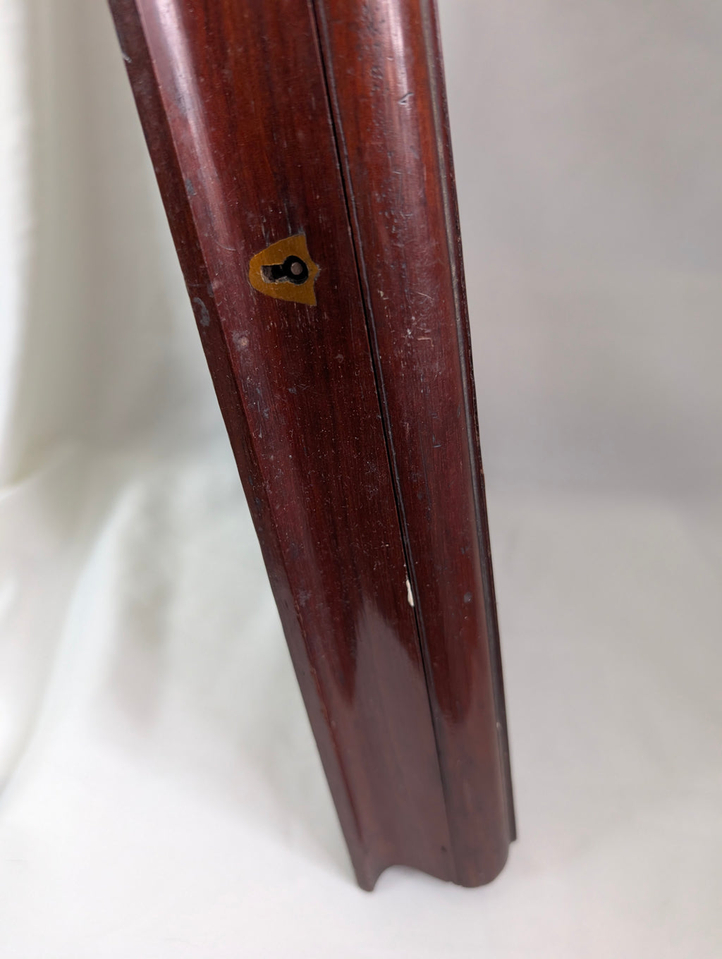 Antique Victorian Mahogany Cutlery Canteen Box – Brass Inlaid Shield Keepsake Trunk / Hanging Jewellery Display & Upcycle Project
