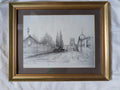 1838 Henry Blunt Architectural Lithograph 'The English Bridge, Shrewsbury' – Framed Early Victorian Townscape in Gilt Wood Frame