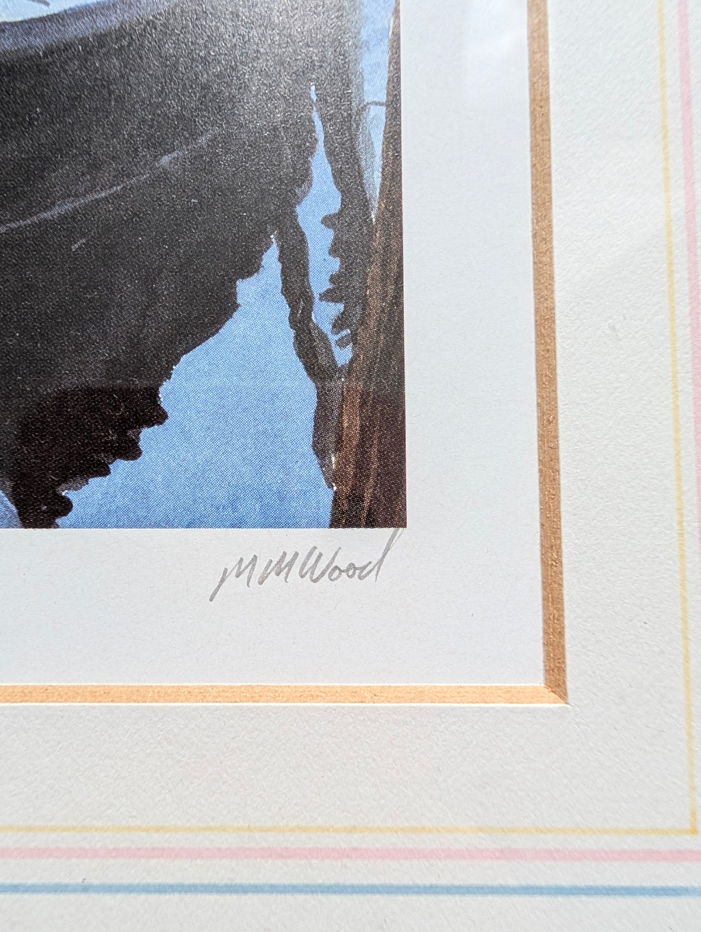 Michael MacDonagh Wood Signed Limited Edition Print 'Rio Del Tintor' – Framed Venetian Canal Watercolour in Moulded Gilt Frame