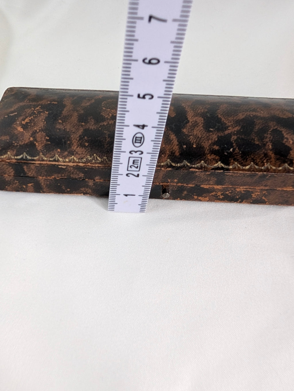 Antique Victorian Faux Tortoiseshell Jewellery Box, Edwardian Pen Case, Gilt Tooled Velvet Lined Presentation Box, Brooch Display Case