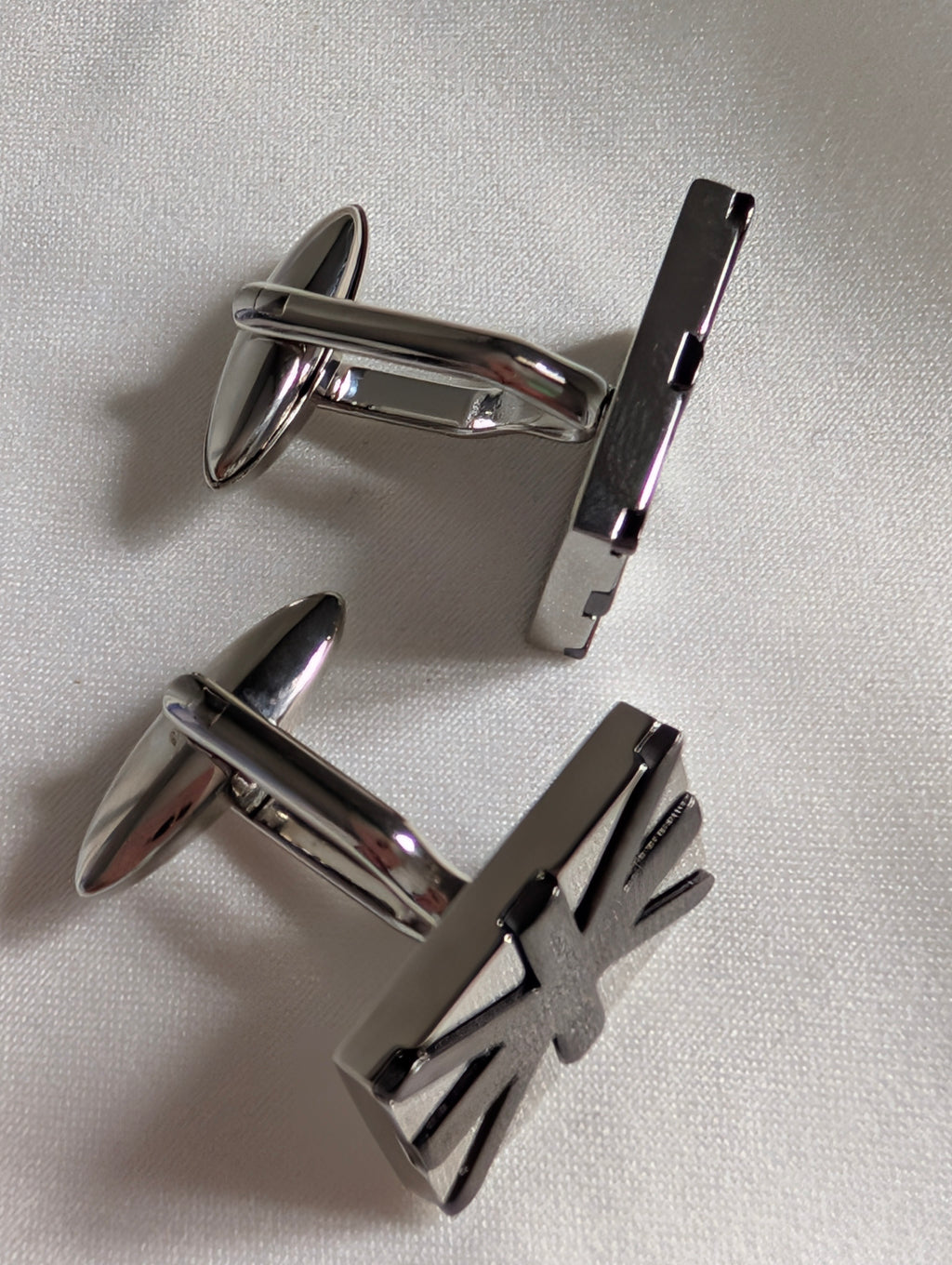 Silver Union Jack Cufflinks, British Flag Gunmetal Cuff Links, Modern Mens Formal Suit Accessories
