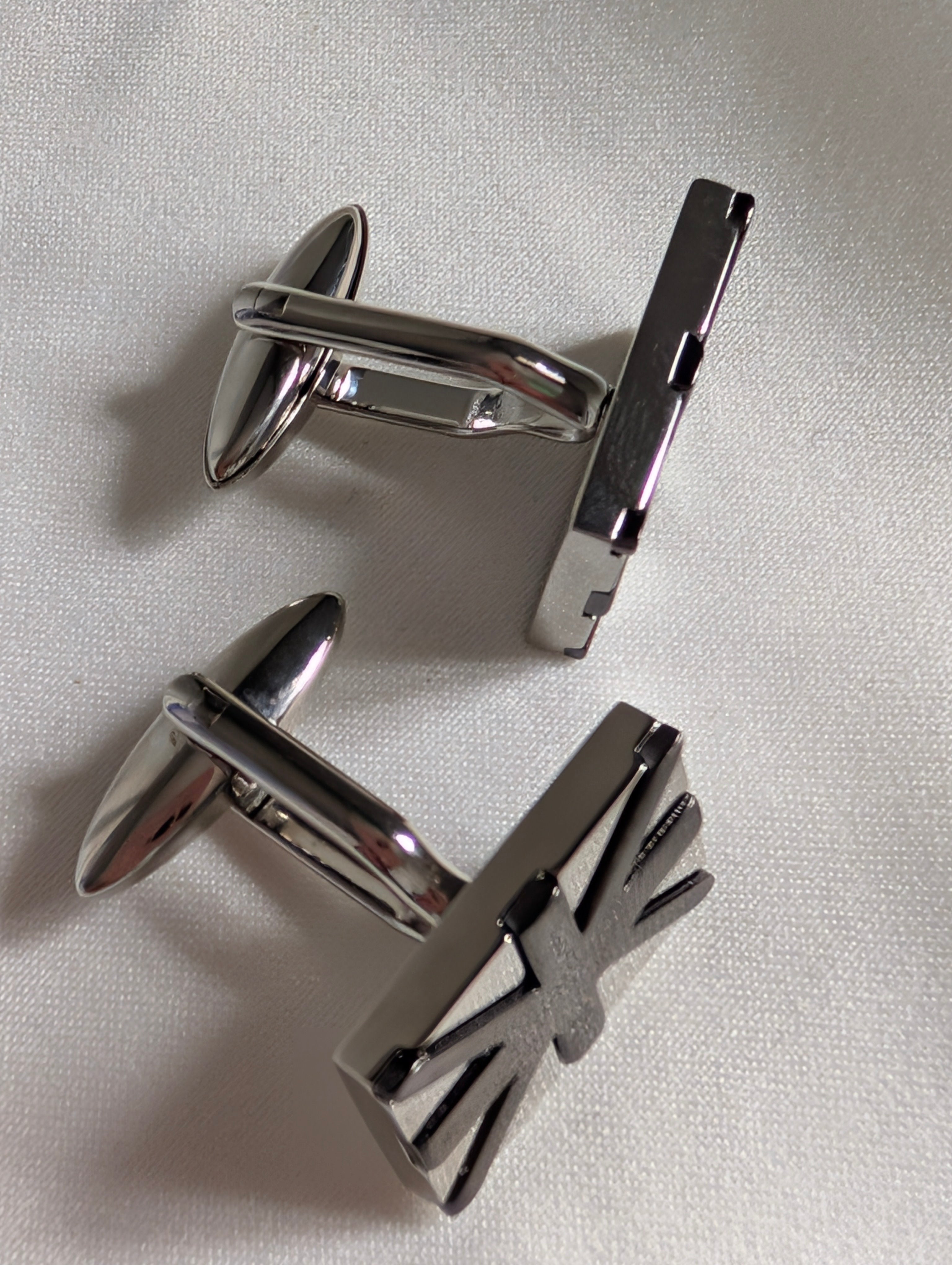 Silver Union Jack Cufflinks, British Flag Gunmetal Cuff Links, Modern Mens Formal Suit Accessories