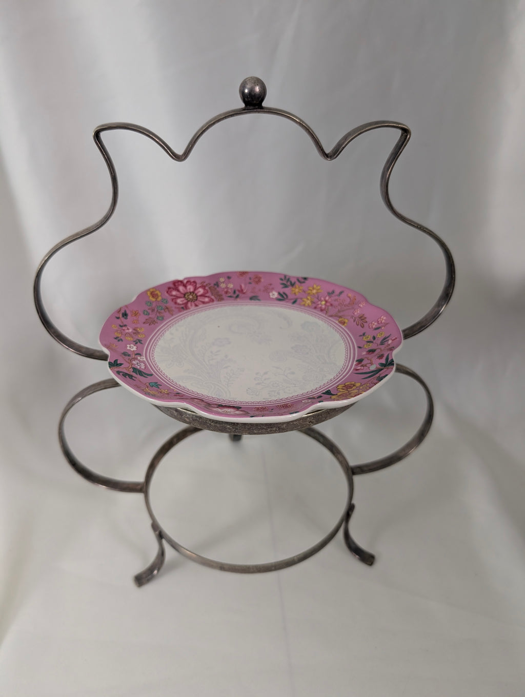 Antique Silver Plate 2 Tier Cake Stand Frame, Victorian Art Nouveau EPNS Afternoon Tea Wire Tiered Server, Tableware Decor
