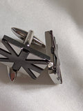 Silver Union Jack Cufflinks, British Flag Gunmetal Cuff Links, Modern Mens Formal Suit Accessories