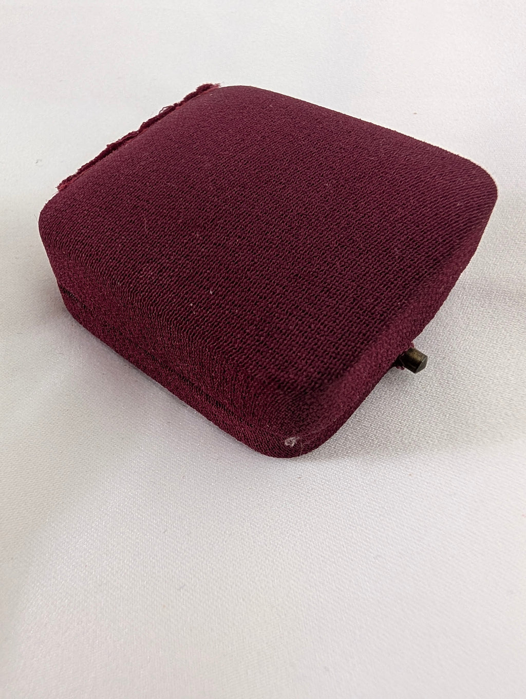 Antique Lotus Pearls Jewellery Box, Vintage 1930s Burgundy Earring Box, English Presentation Case, Push Button Clasp