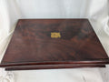 Antique Victorian Mahogany Cutlery Canteen Box – Brass Inlaid Shield Keepsake Trunk / Hanging Jewellery Display & Upcycle Project