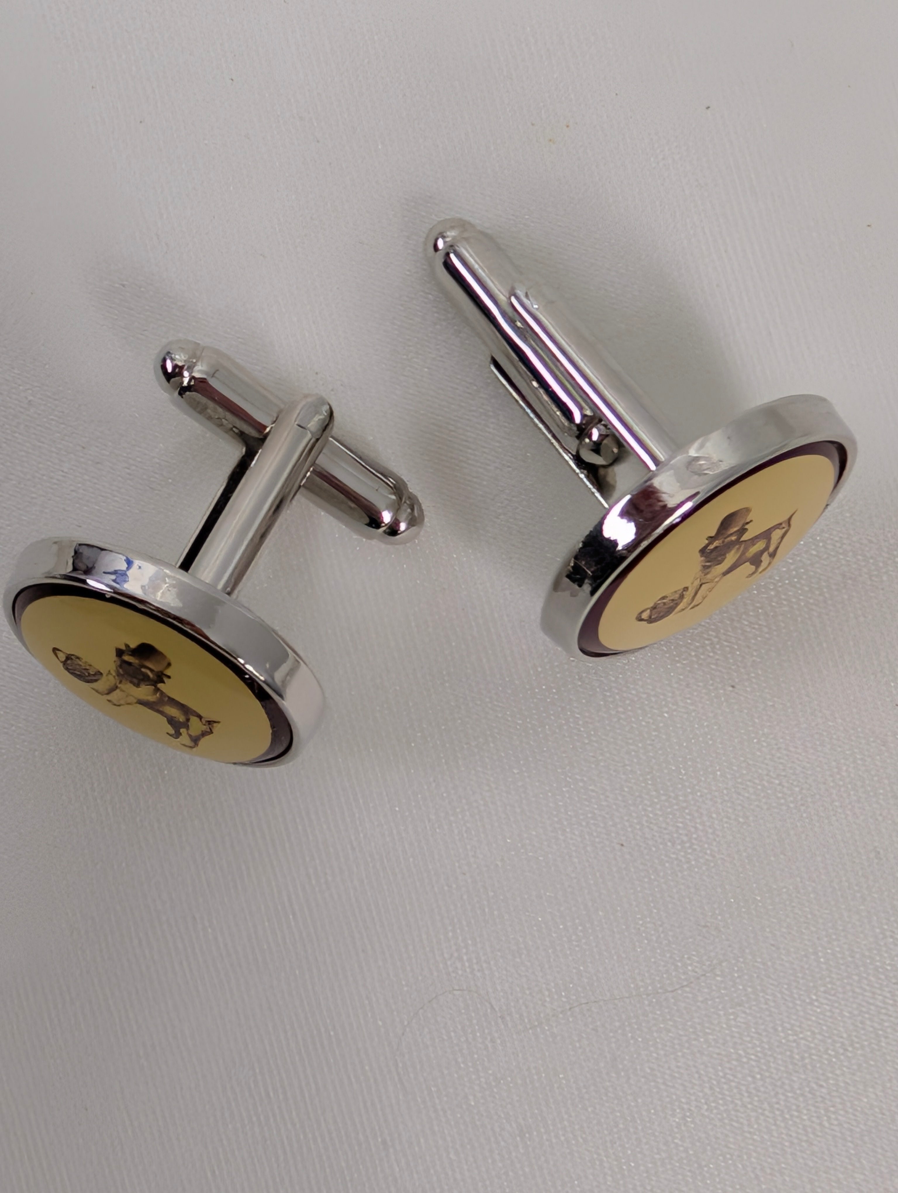 Vintage Style Bulldog Cufflinks and Tie Clip Set, Novelty Mens Dog Cufflinks Tie Bar Gift Boxed, Silver Tone Groom Groomsmen Wedding