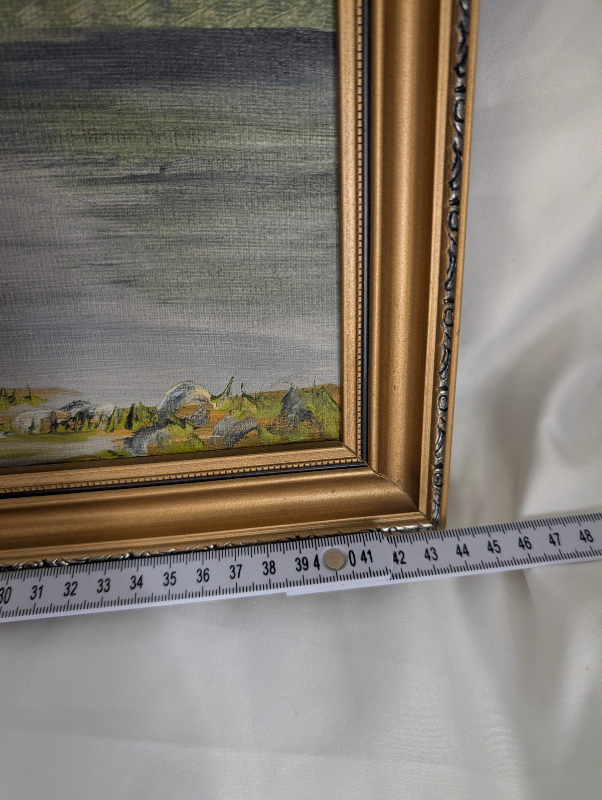 Coniston Water Lake District Original Oil Painting 1982 by Mary Edmondson, Framed Vintage English Country Landscape Wall Art, Cumbria