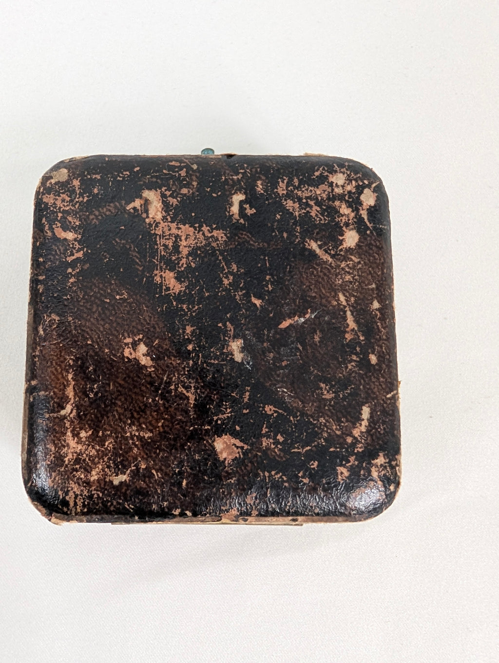 Antique Jewellery Box Leather Push Button Ring Case, Edwardian Velvet Trinket Box, Collingwood and Son Presentation Box, Vintage.