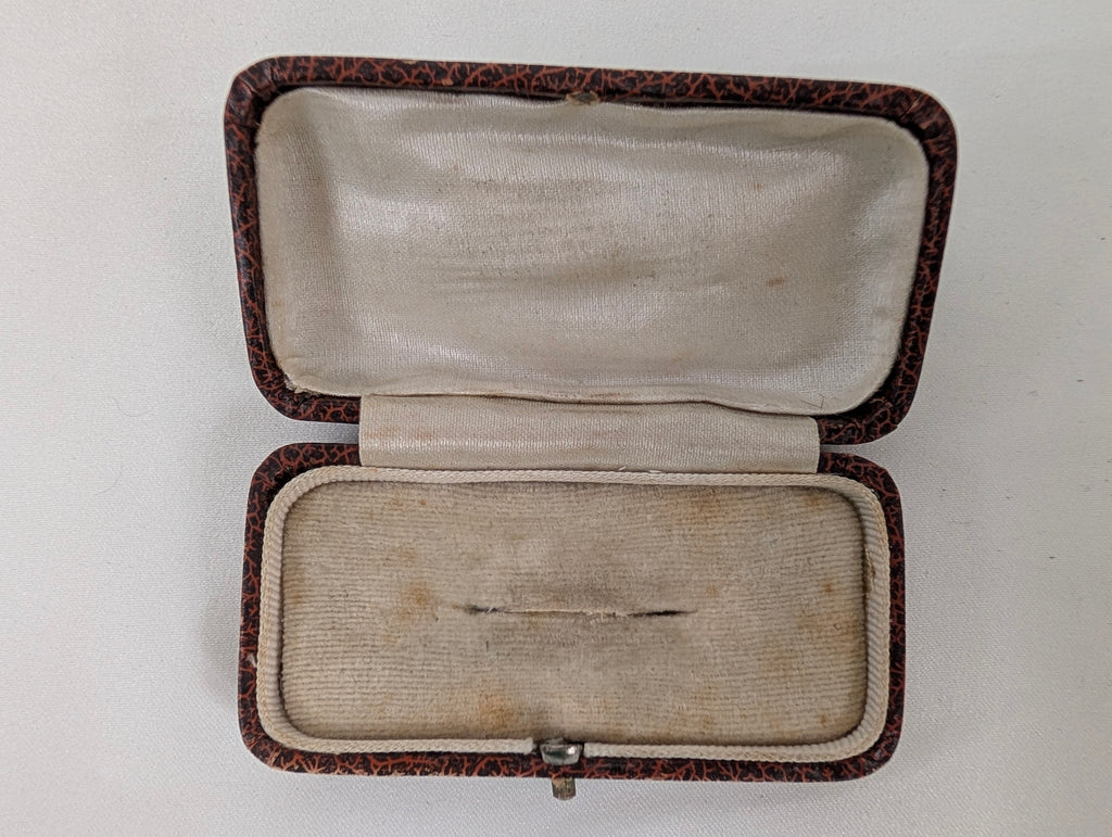 Antique Victorian Ring Box Faux Tortoiseshell Leatherette Ring Case, Velvet Silk Lined Engagement Proposal Box, Photography Prop Display