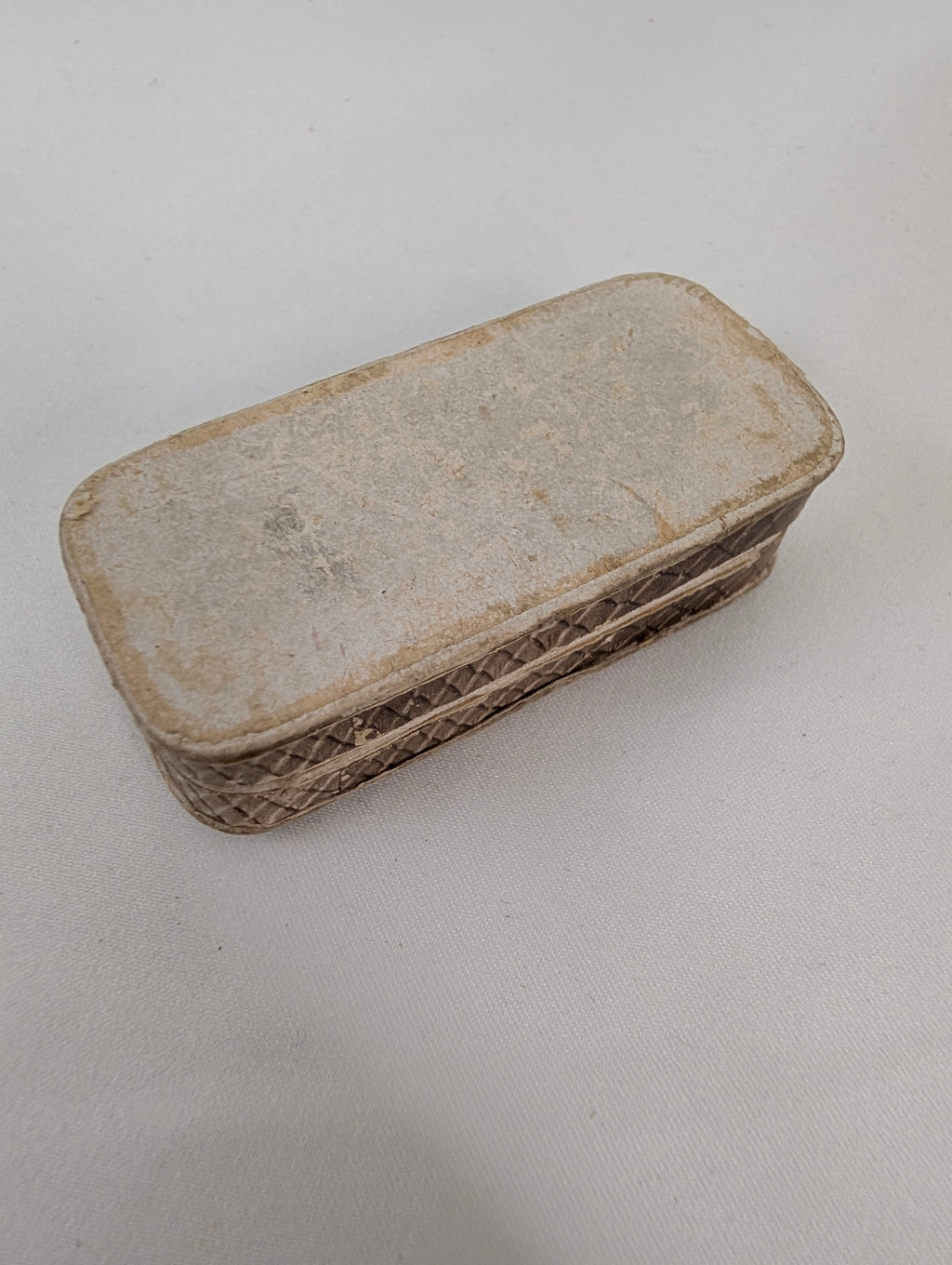 Antique 1904 Jewellery Box, Edwardian Brooch Presentation Case, Textured Cardboard Velvet Bar Pin Box, Dated Christmas Gift Keepsake Box