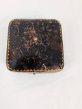 Antique Jewellery Box Leather Push Button Ring Case, Edwardian Velvet Trinket Box, Collingwood and Son Presentation Box, Vintage.